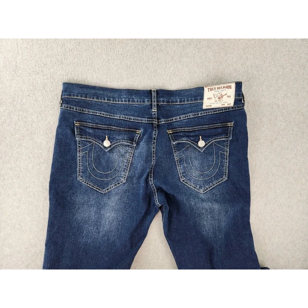 True Religion Billy Jeans 38 Flap T Snap Bootcut Relaxed‎ Stretch 42 40x34